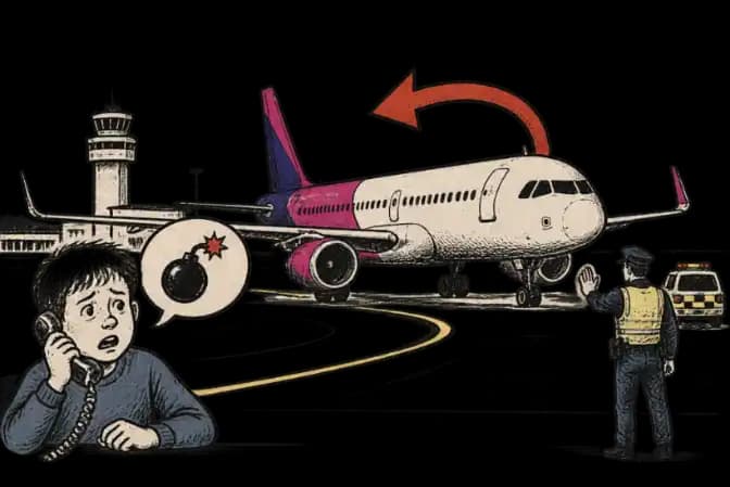 Gyerek fenyegetése állította meg a Wizz Air bilbaói járatát