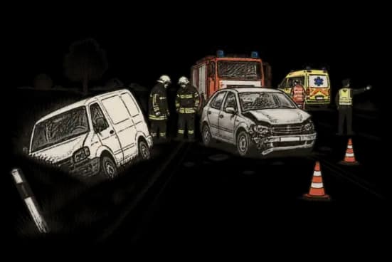 Karambol Kabánál a 4-es főúton