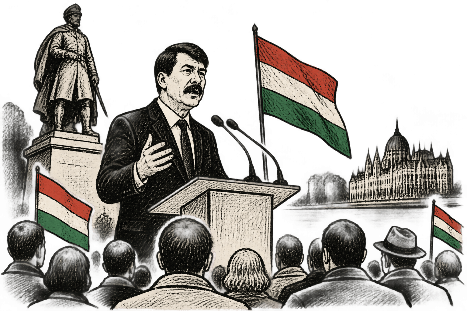 Áder beszél a Bem téren